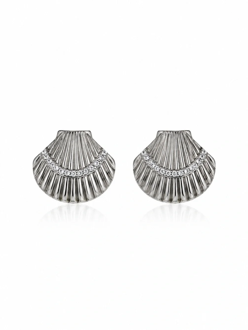 Silver Shell-Style Earrings - Women Jewelry
